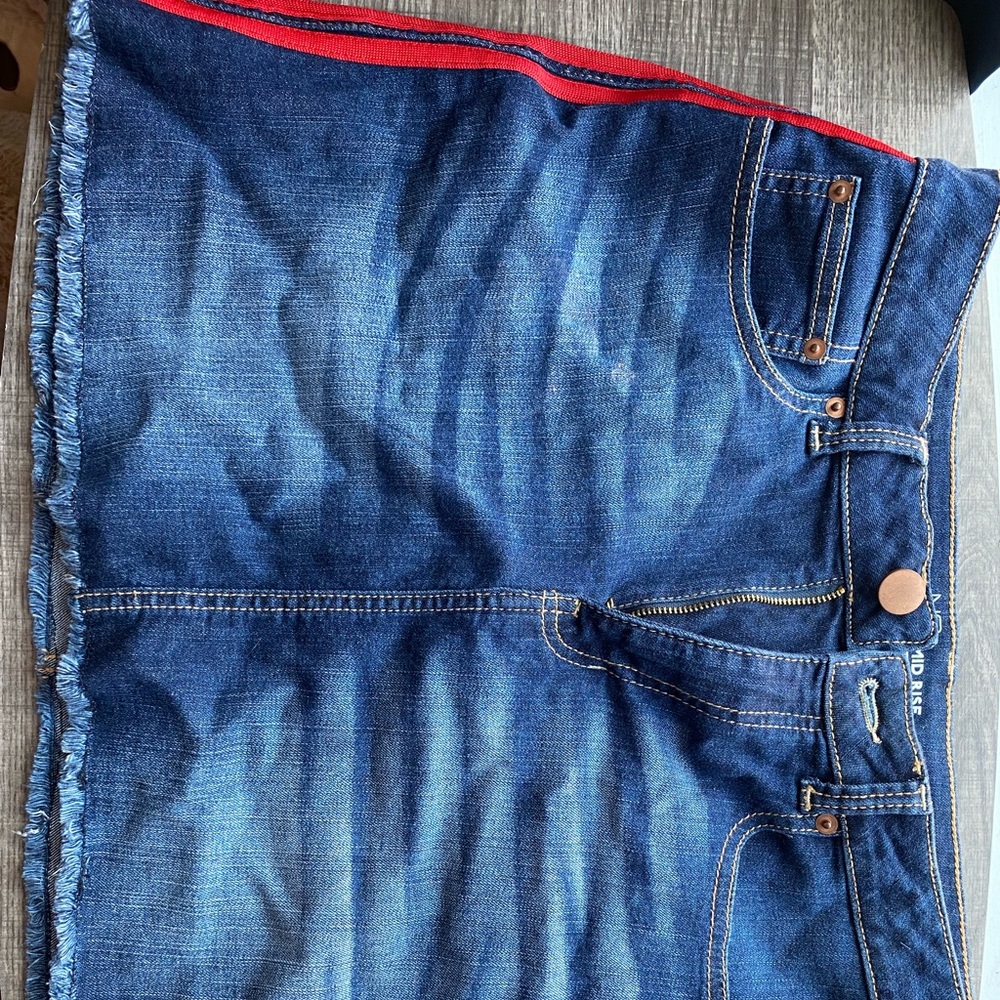 Jean Skirt/ red striping